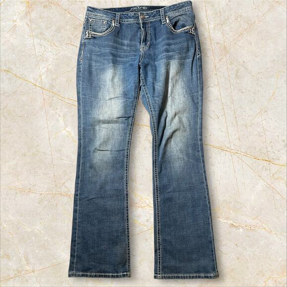Jillstuart New York Women Jeans Waist 78cm 29in Blue Denim Bootcut Fashion Pants - Picture 1 of 5